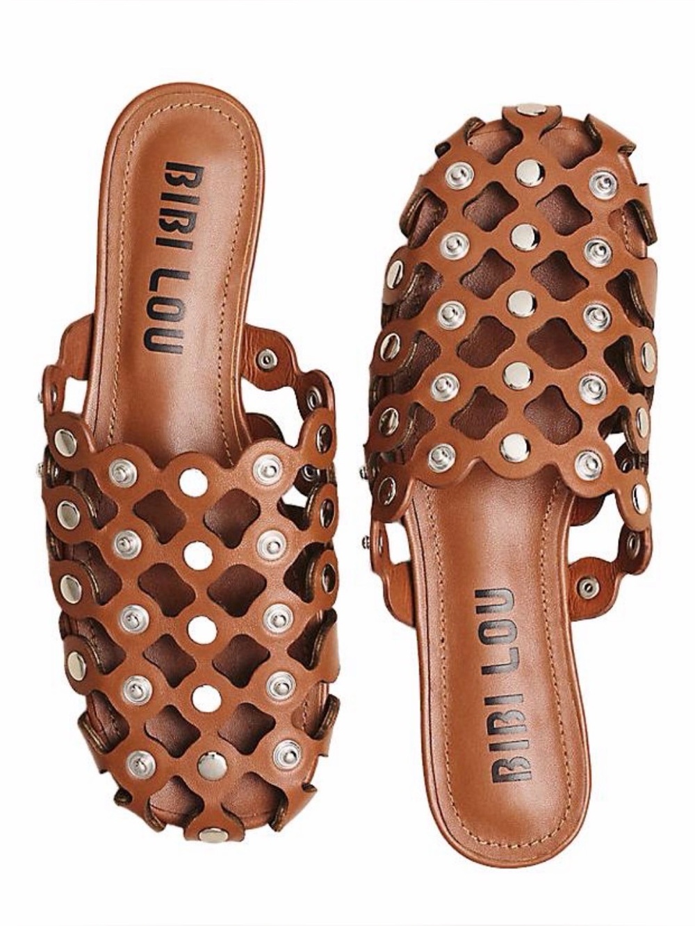 NWOB Bibi Lou Grommet Studded Mules